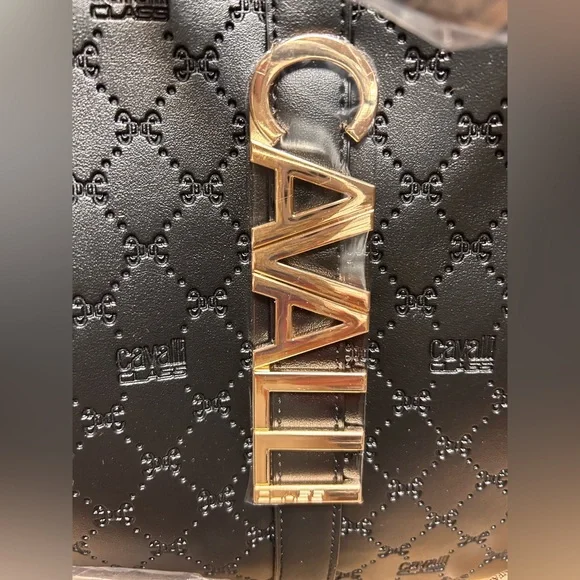 Cavalli Class Quilted Black Tote - Picture 2 of 6